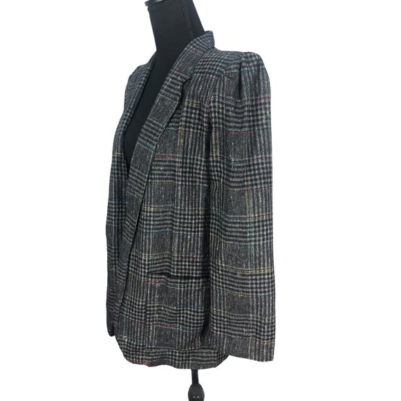 VTG Lisa Gayle Glen Plaid Open Blazer Size Med - Picture 8 of 13